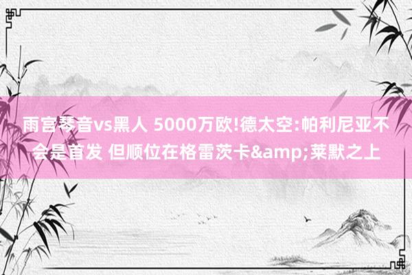 雨宫琴音vs黑人 5000万欧!德太空:帕利尼亚不会是首发 但顺位在格雷茨卡&莱默之上