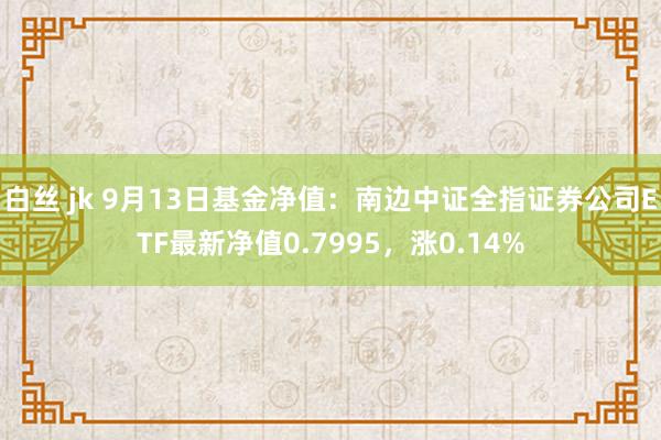 白丝 jk 9月13日基金净值：南边中证全指证券公司ETF最新净值0.7995，涨0.14%