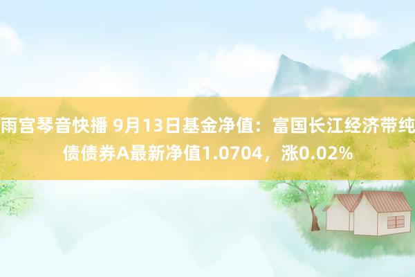 雨宫琴音快播 9月13日基金净值：富国长江经济带纯债债券A最新净值1.0704，涨0.02%