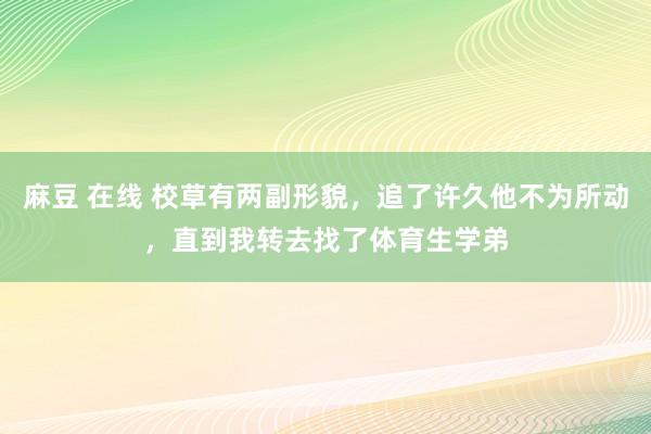 麻豆 在线 校草有两副形貌，追了许久他不为所动，直到我转去找了体育生学弟