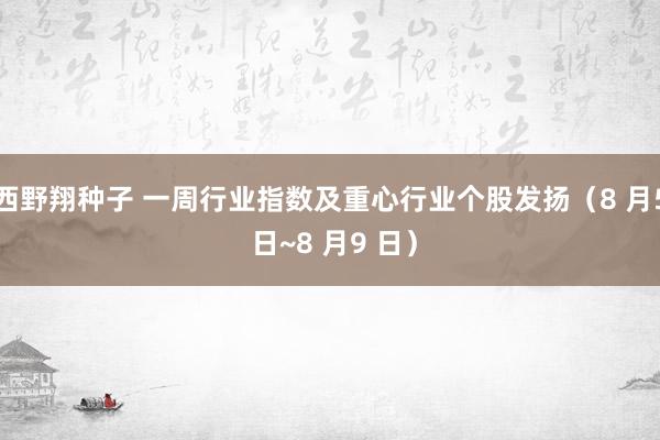 西野翔种子 一周行业指数及重心行业个股发扬（8 月5 日~8 月9 日）