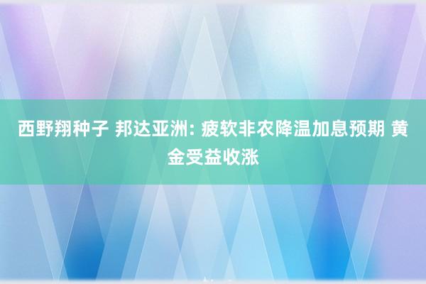 西野翔种子 邦达亚洲: 疲软非农降温加息预期 黄金受益收涨