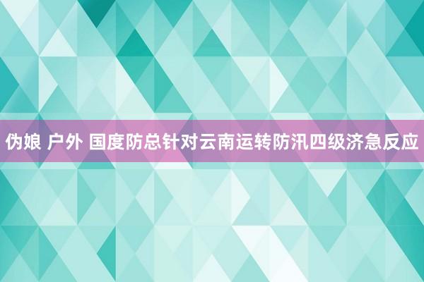 伪娘 户外 国度防总针对云南运转防汛四级济急反应