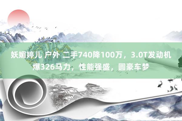 妖媚婷儿 户外 二手740降100万，3.0T发动机爆326马力，性能强盛，圆豪车梦