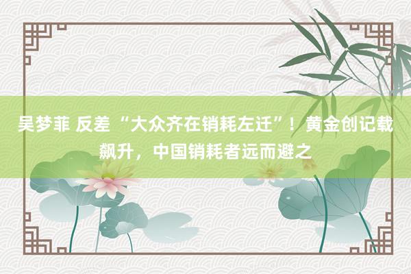 吴梦菲 反差 “大众齐在销耗左迁”！黄金创记载飙升，中国销耗者远而避之