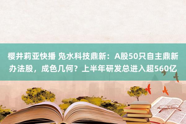 樱井莉亚快播 凫水科技鼎新：A股50只自主鼎新办法股，成色几何？上半年研发总进入超560亿