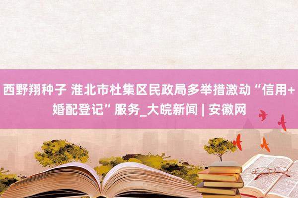 西野翔种子 淮北市杜集区民政局多举措激动“信用+婚配登记”服务_大皖新闻 | 安徽网