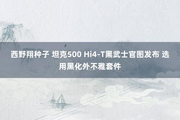 西野翔种子 坦克500 Hi4-T黑武士官图发布 选用黑化外不雅套件