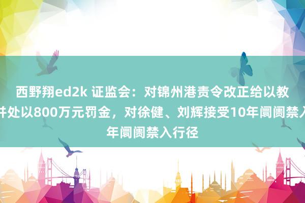 西野翔ed2k 证监会：对锦州港责令改正给以教授，并处以800万元罚金，对徐健、刘辉接受10年阛阓禁入行径