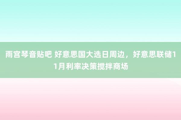 雨宫琴音贴吧 好意思国大选日周边，好意思联储11月利率决策搅拌商场