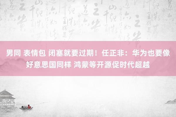 男同 表情包 闭塞就要过期！任正非：华为也要像好意思国同样 鸿蒙等开源促时代超越