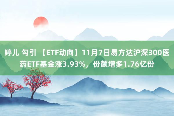 婷儿 勾引 【ETF动向】11月7日易方达沪深300医药ETF基金涨3.93%，份额增多1.76亿份