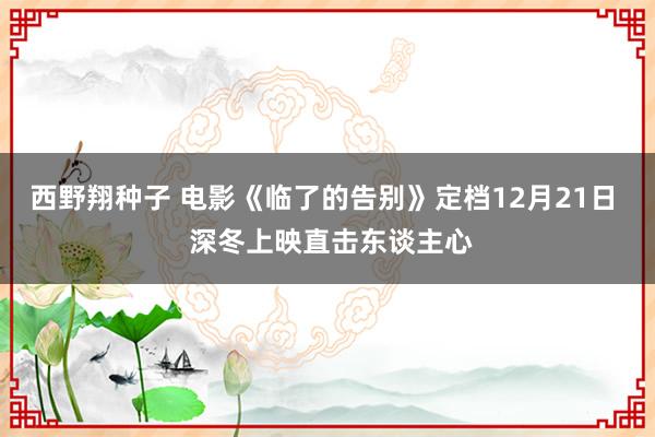 西野翔种子 电影《临了的告别》定档12月21日  深冬上映直击东谈主心