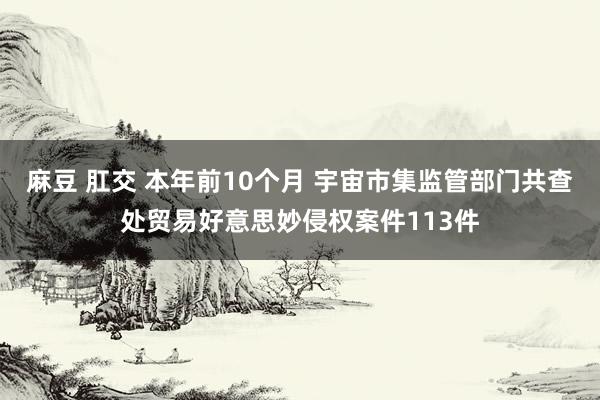 麻豆 肛交 本年前10个月 宇宙市集监管部门共查处贸易好意思妙侵权案件113件