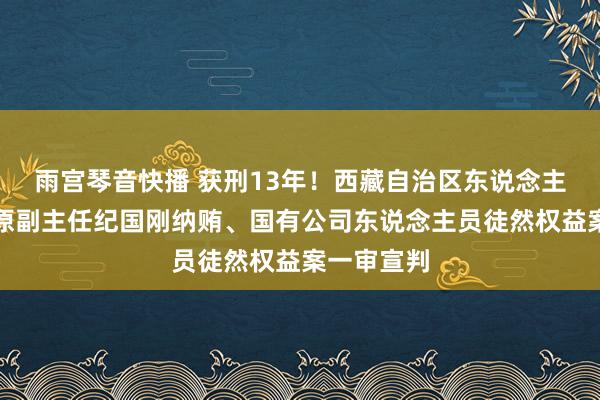 雨宫琴音快播 获刑13年！西藏自治区东说念主大常委会原副主任纪国刚纳贿、国有公司东说念主员徒然权益案一审宣判