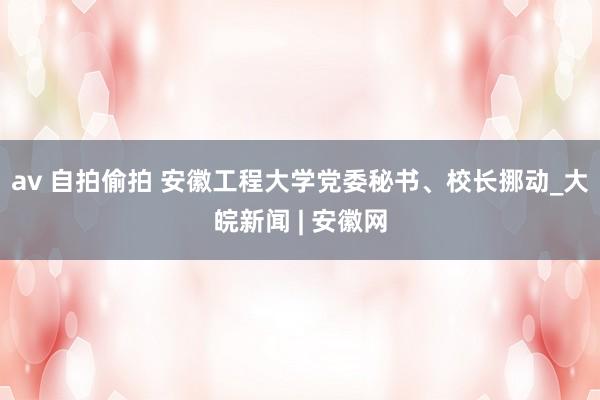 av 自拍偷拍 安徽工程大学党委秘书、校长挪动_大皖新闻 | 安徽网