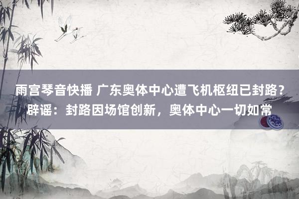 雨宫琴音快播 广东奥体中心遭飞机枢纽已封路？辟谣：封路因场馆创新，奥体中心一切如常