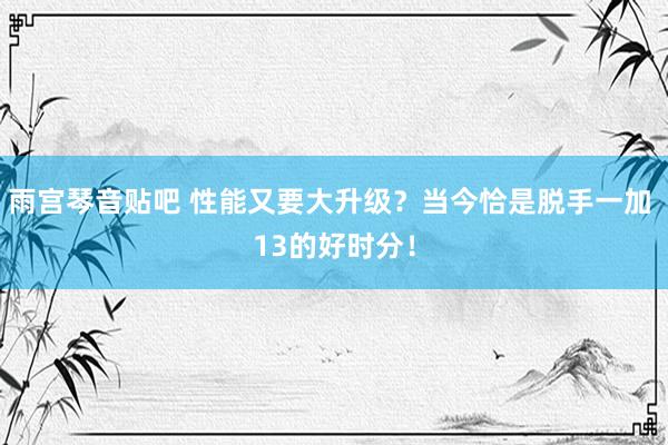 雨宫琴音贴吧 性能又要大升级？当今恰是脱手一加 13的好时分！