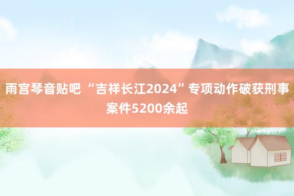 雨宫琴音贴吧 “吉祥长江2024”专项动作破获刑事案件5200余起