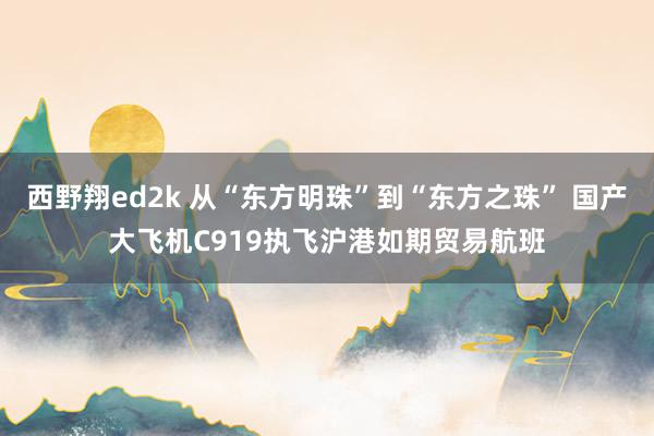 西野翔ed2k 从“东方明珠”到“东方之珠” 国产大飞机C919执飞沪港如期贸易航班