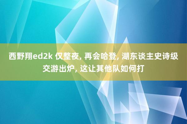 西野翔ed2k 仅整夜， 再会哈登， 湖东谈主史诗级交游出炉， 这让其他队如何打