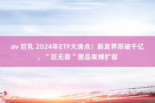 av 巨乳 2024年ETF大清点！新发界限破千亿，＂巨无霸＂居品束缚扩容