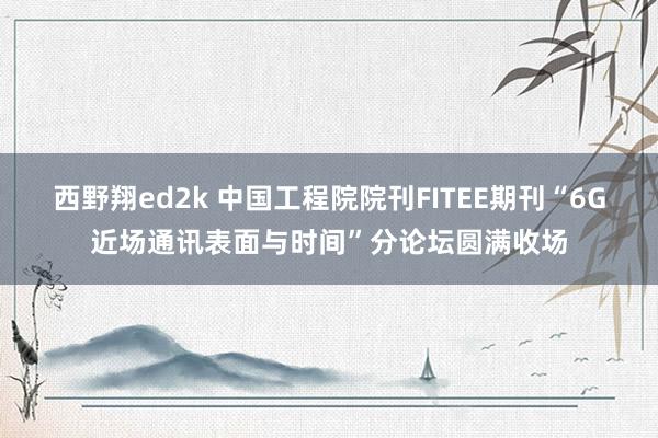 西野翔ed2k 中国工程院院刊FITEE期刊“6G近场通讯表面与时间”分论坛圆满收场